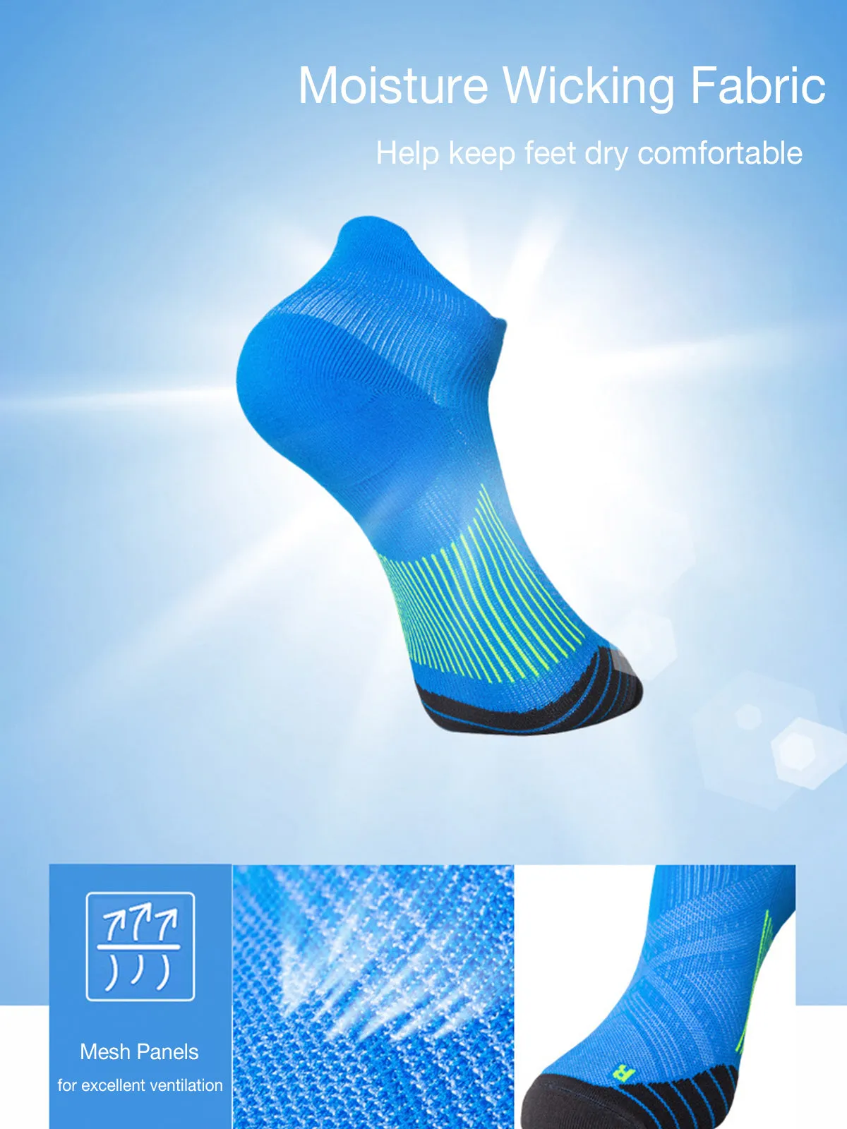 4 Pairs Compression Sock Low Cut With Arch Support Unisex Athletic