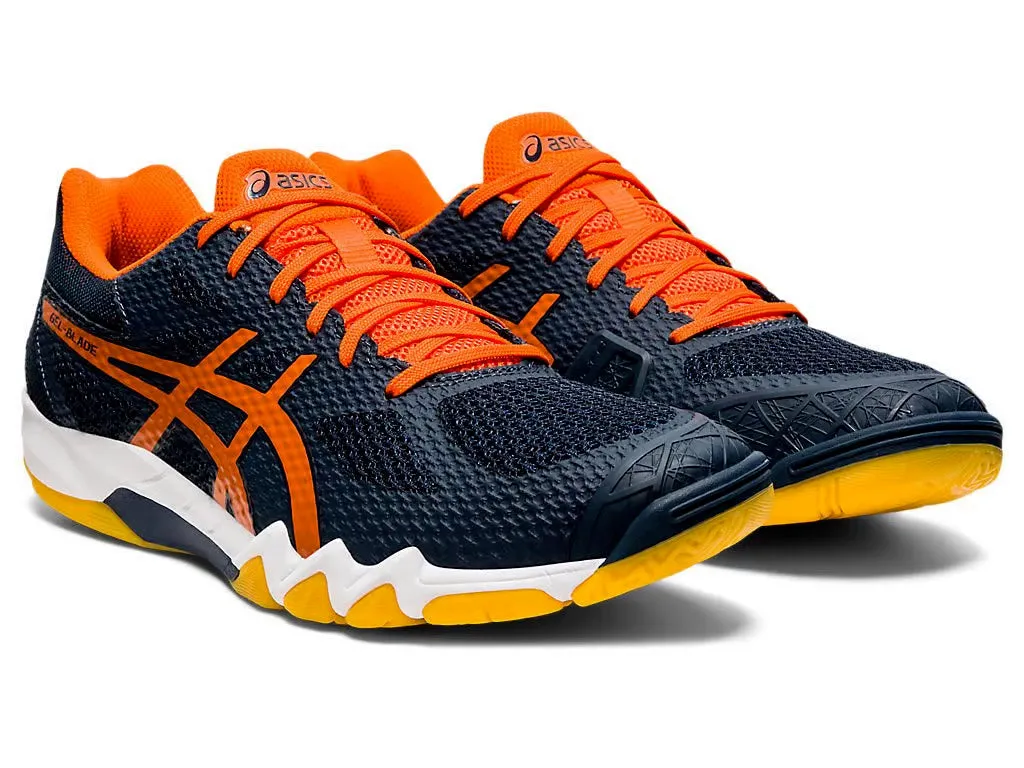 Asics Gel Blade 7 Badminton Shoes - French Blue/Marigold Orange