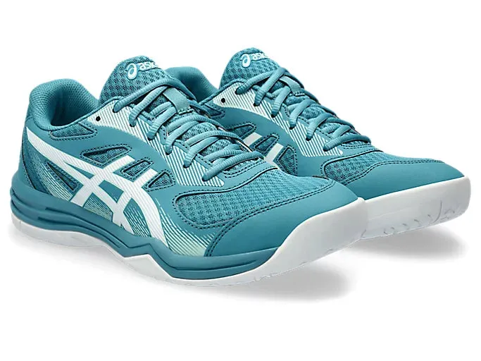 Asics Upcourt 5 Badminton Shoes - Blue Teal/White