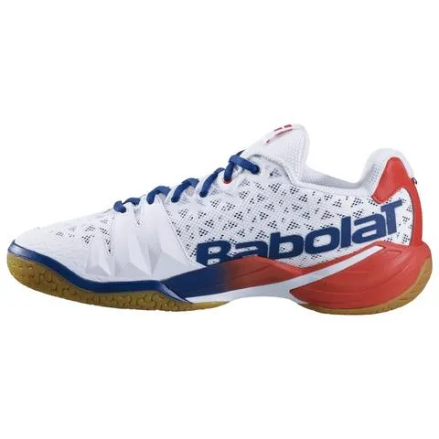 Babolat Men's Shadow Tour Badminton Shoes- White/ Estate Blue