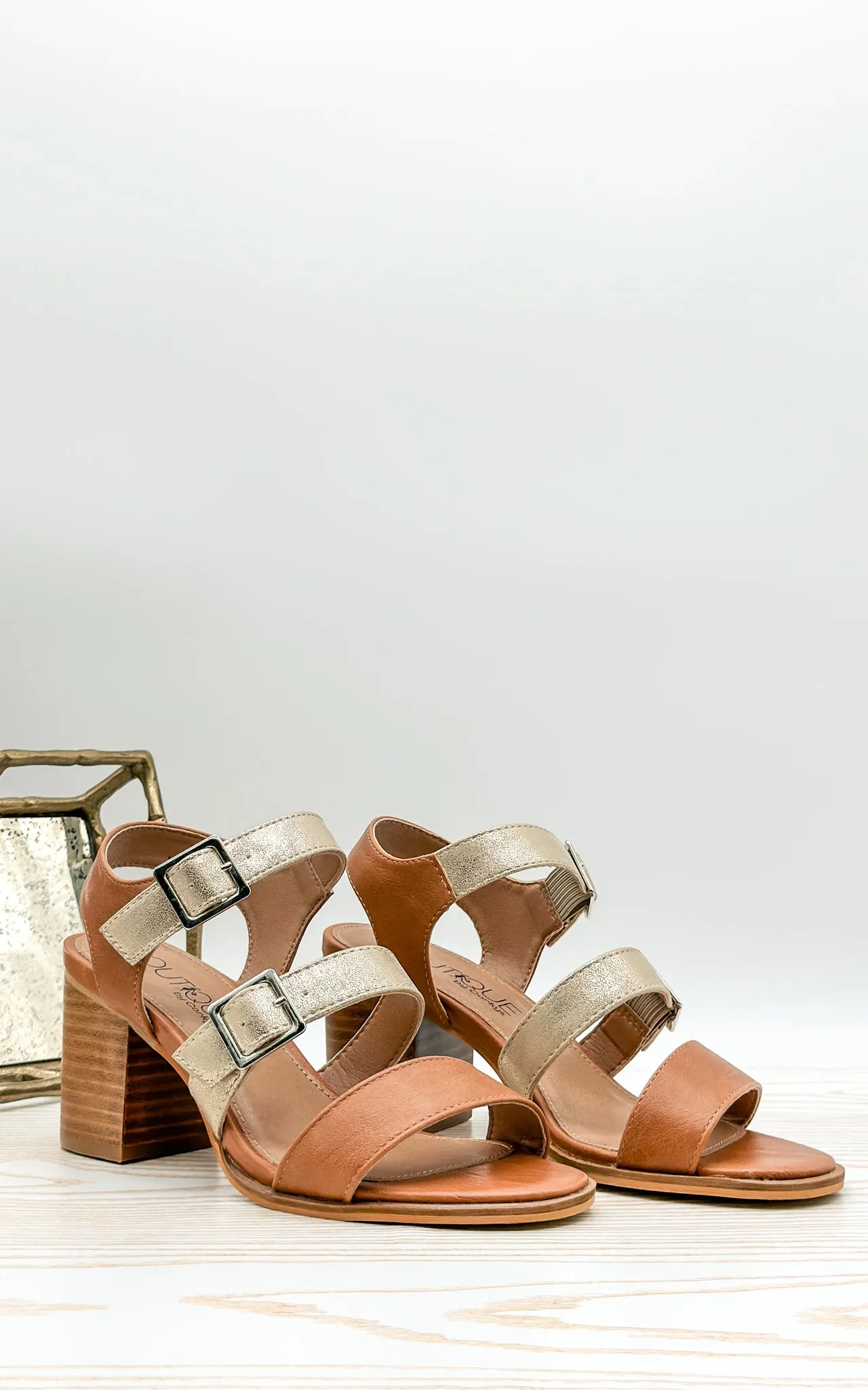 Banter Heeled Sandal in Cognac