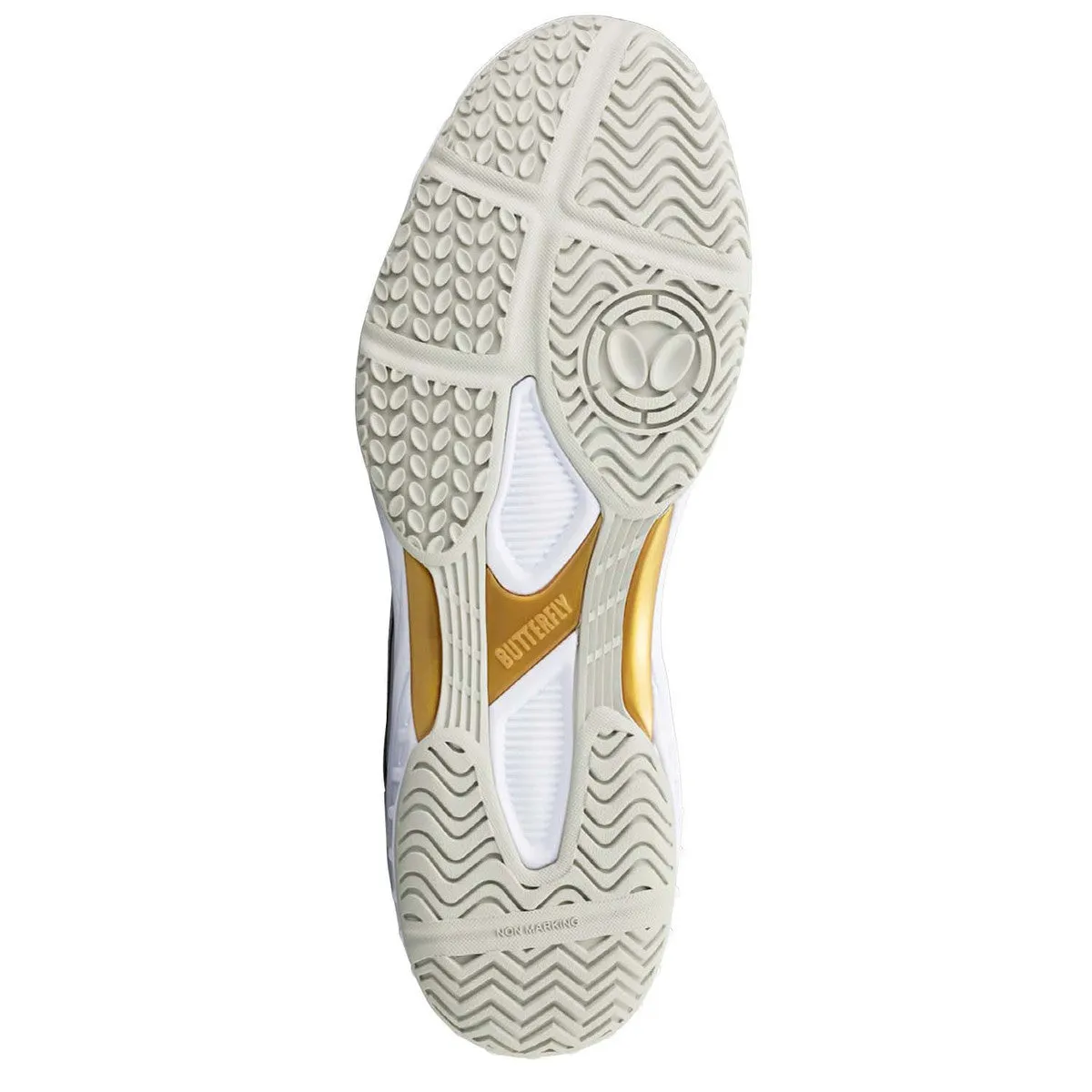 Butterfly Lezoline Rifones Table Tennis Shoes [White/Gold]