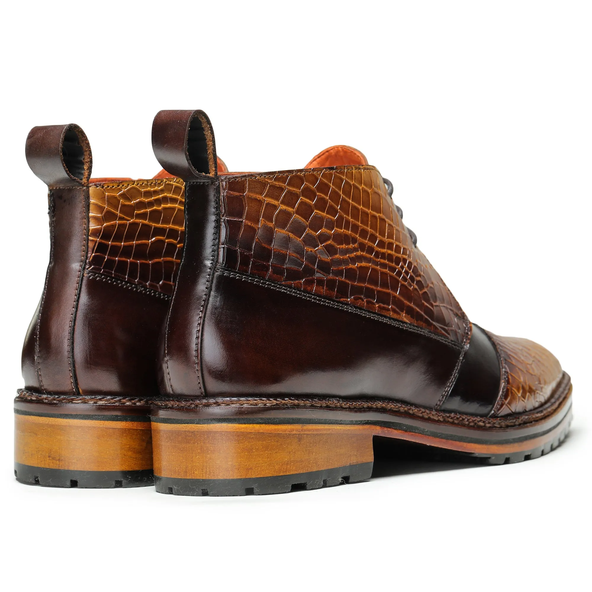 Classic Chukka Boots- Croc Tan & Brown