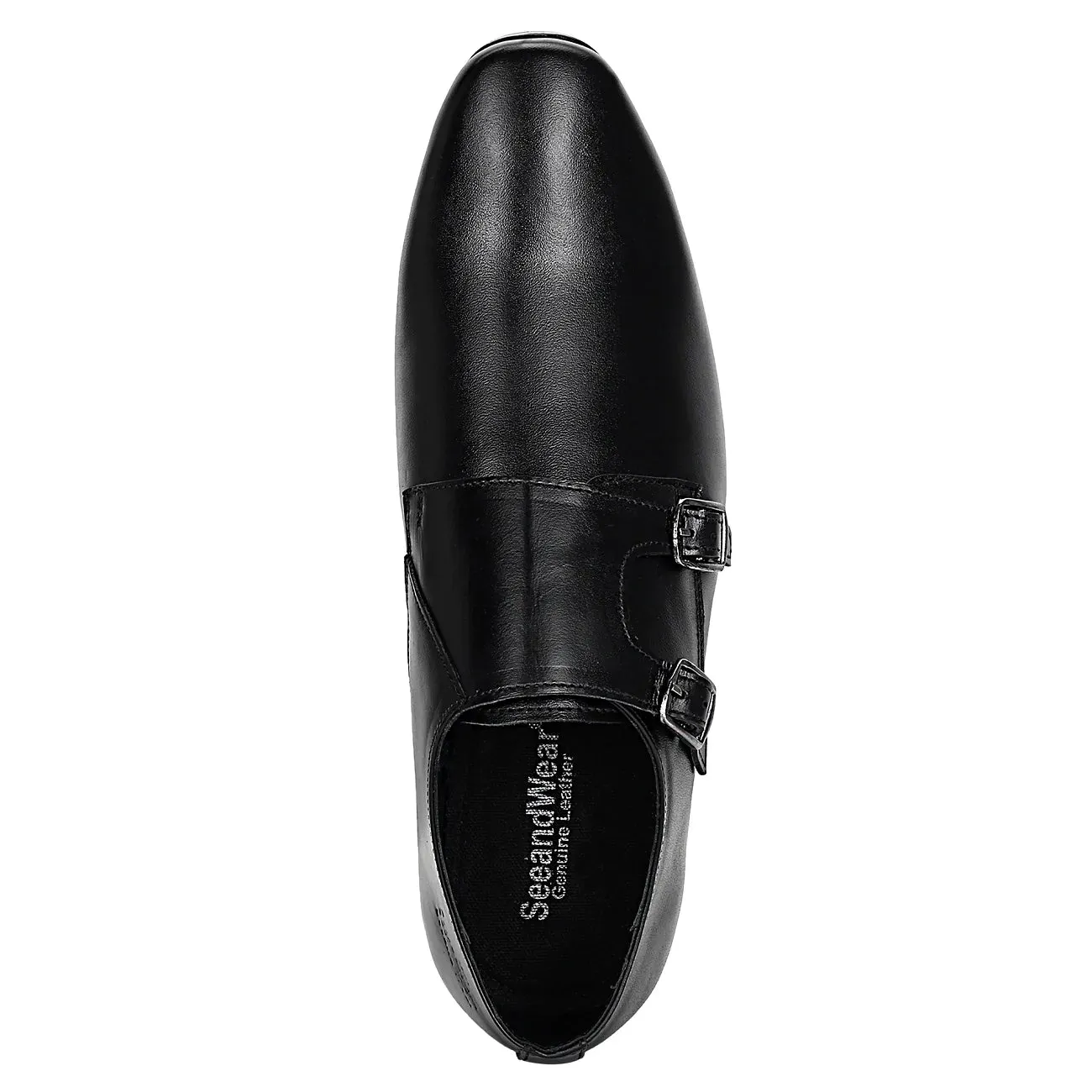 double monk strap shoes black-Defective