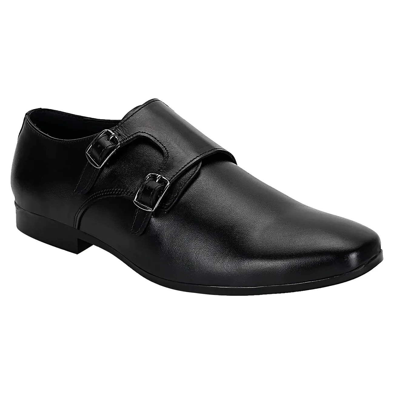 double monk strap shoes black-Defective