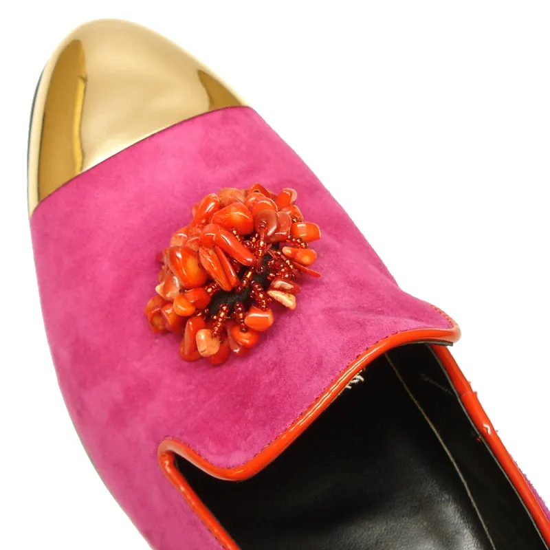 Fiesso by Aurelio Garcia Fuschia Slip on Suede Shoes FI 7050