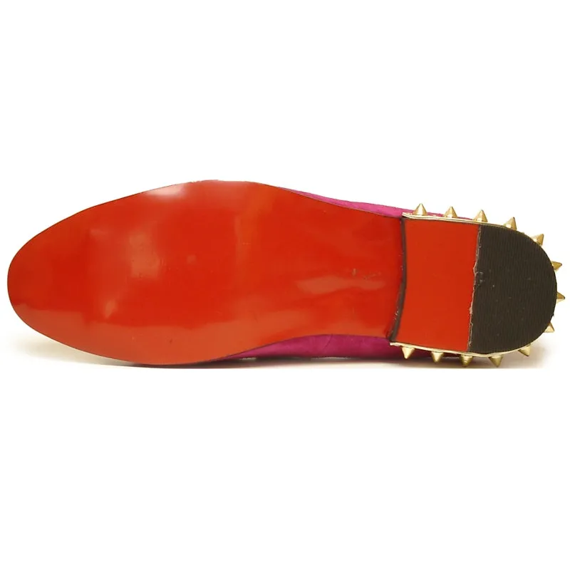 Fiesso by Aurelio Garcia Fuschia Slip on Suede Shoes FI 7050