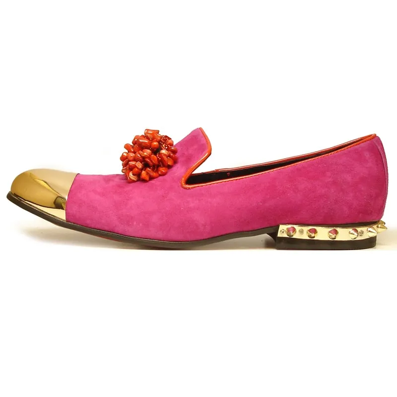 Fiesso by Aurelio Garcia Fuschia Slip on Suede Shoes FI 7050