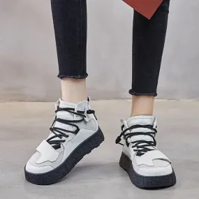 G28 Women's Casual Shoes - High Top Sneakers - Leather Boots