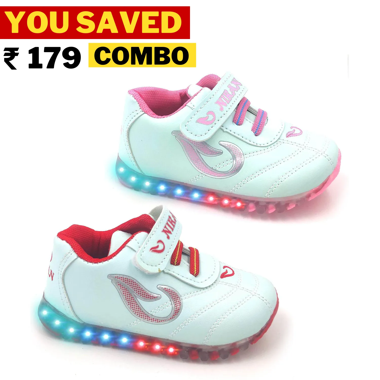 LED Light White Shoes | Combo