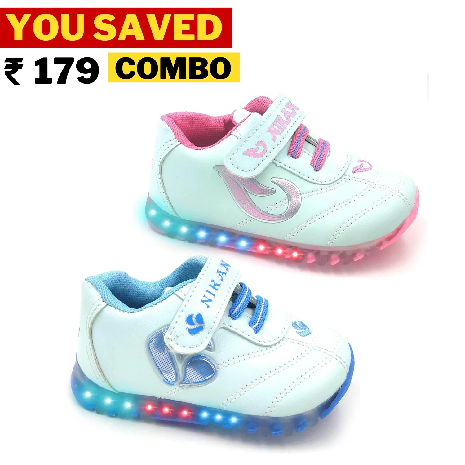 LED Light White Shoes | Combo