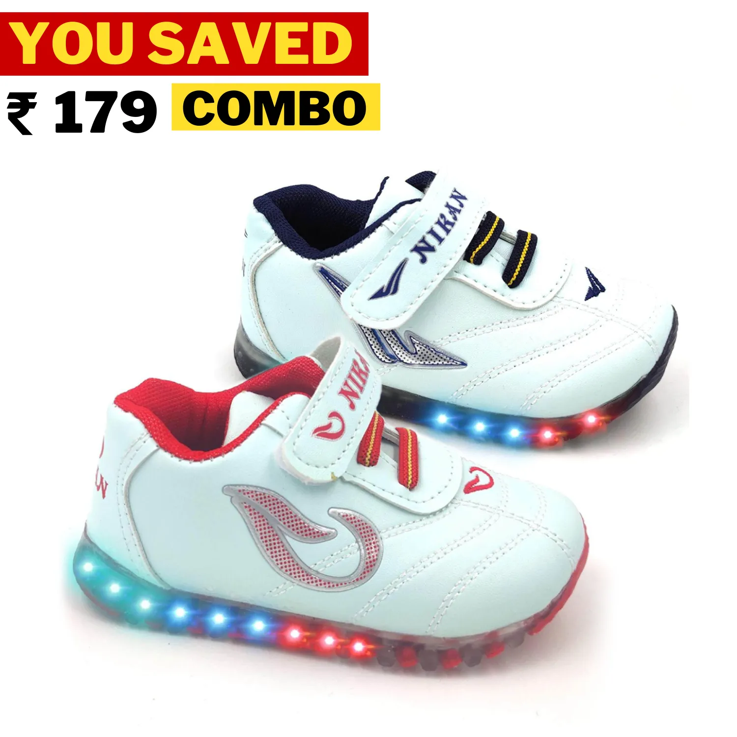 LED Light White Shoes | Combo