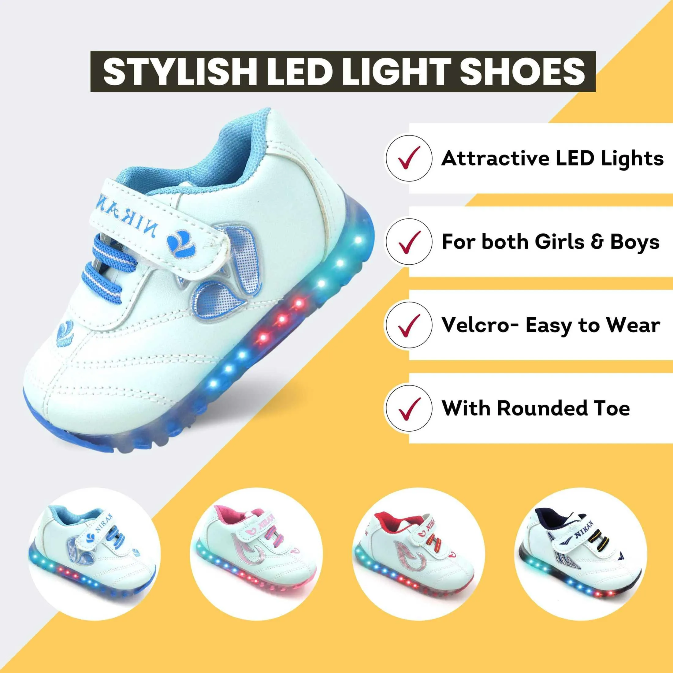 LED Light White Shoes | Combo