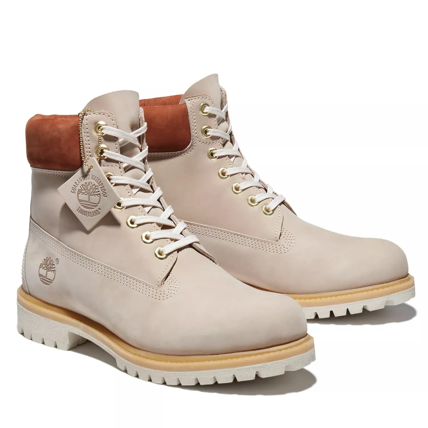 Mens 6-Inch Premium Waterproof Boot - Light Beige