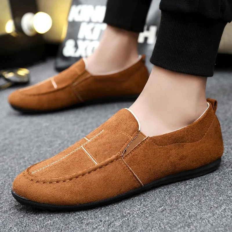 Men's Casual Shoes QA248 - Fashion Velvet Suede Leather Loafers