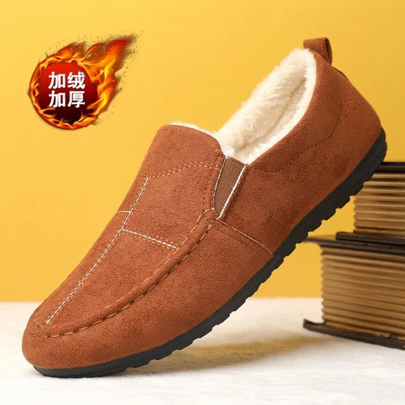 Men's Casual Shoes QA248 - Fashion Velvet Suede Leather Loafers