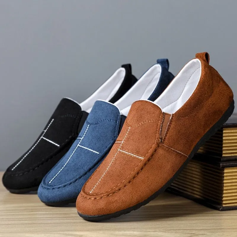 Men's Casual Shoes QA248 - Fashion Velvet Suede Leather Loafers