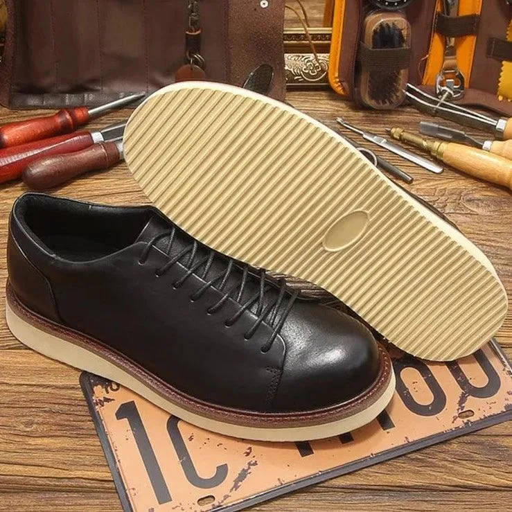 Men's Full Grain Leather Oxfords - TR2484 Casual Work Shoes