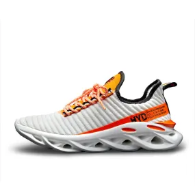 Men's Shock Absorption Sneakers Breathable Sports Shoes Flying Woven Hollow Blade Bottom Ultralight Leisure Footwear