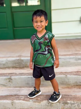 OLIVE MARBLE CAMO MINI COLLECTION KEIKI BASKETBALL JERSEY