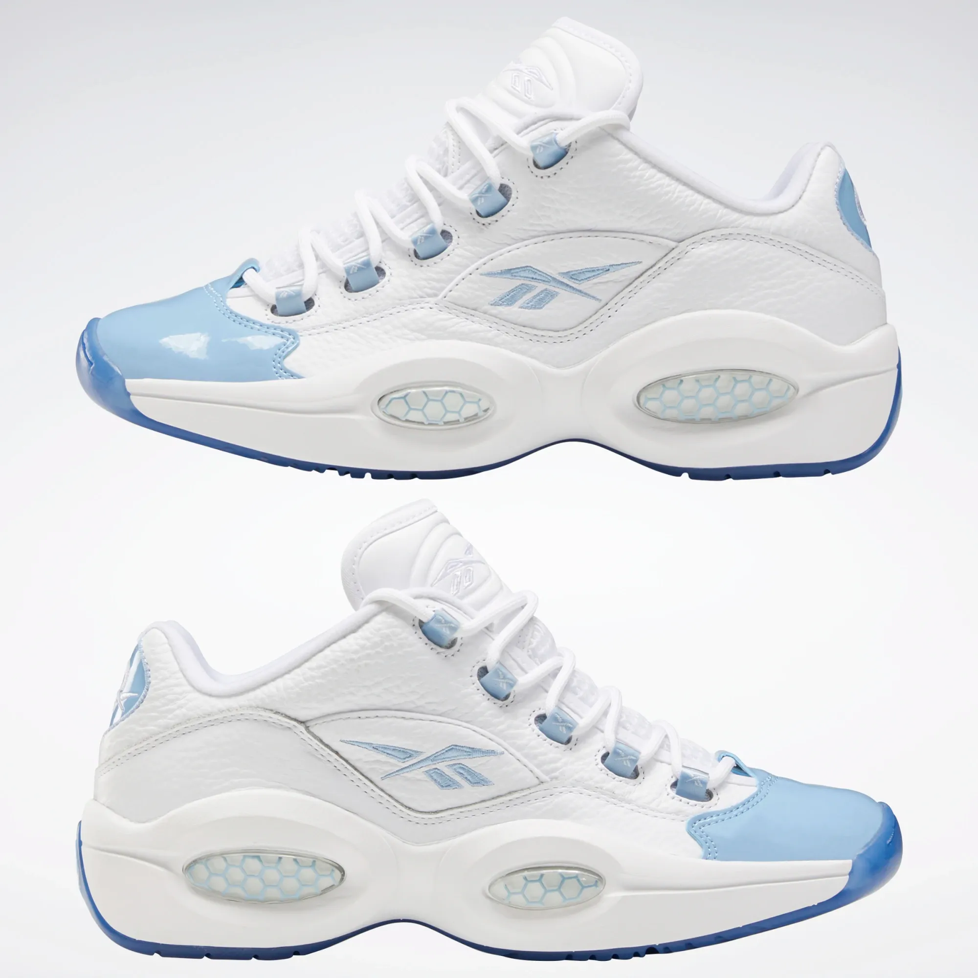 Reebok Men's Question Low Basketball Shoes - White / Fluid Blue / Reebok Ice-A1