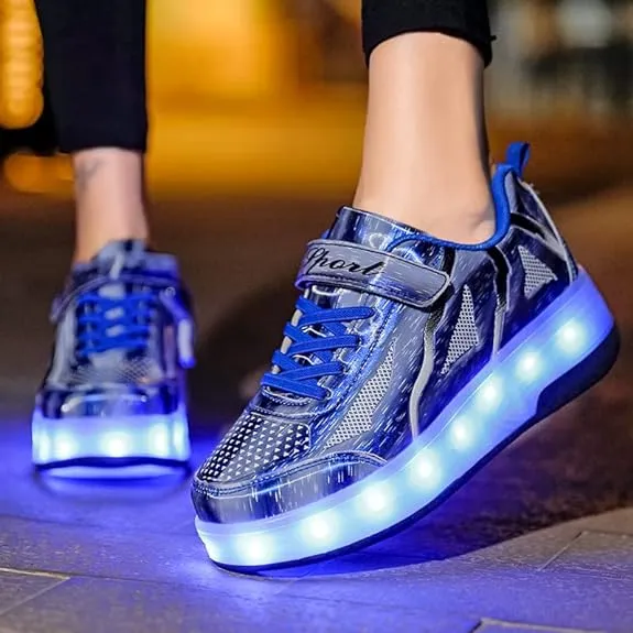 Roller Shoes USB Charge Girls Boys Sneakers with Wheels LED Roller Skates Shoes S4750966