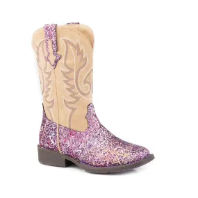 Roper Kids Southwest Glitter- Purple/Tan