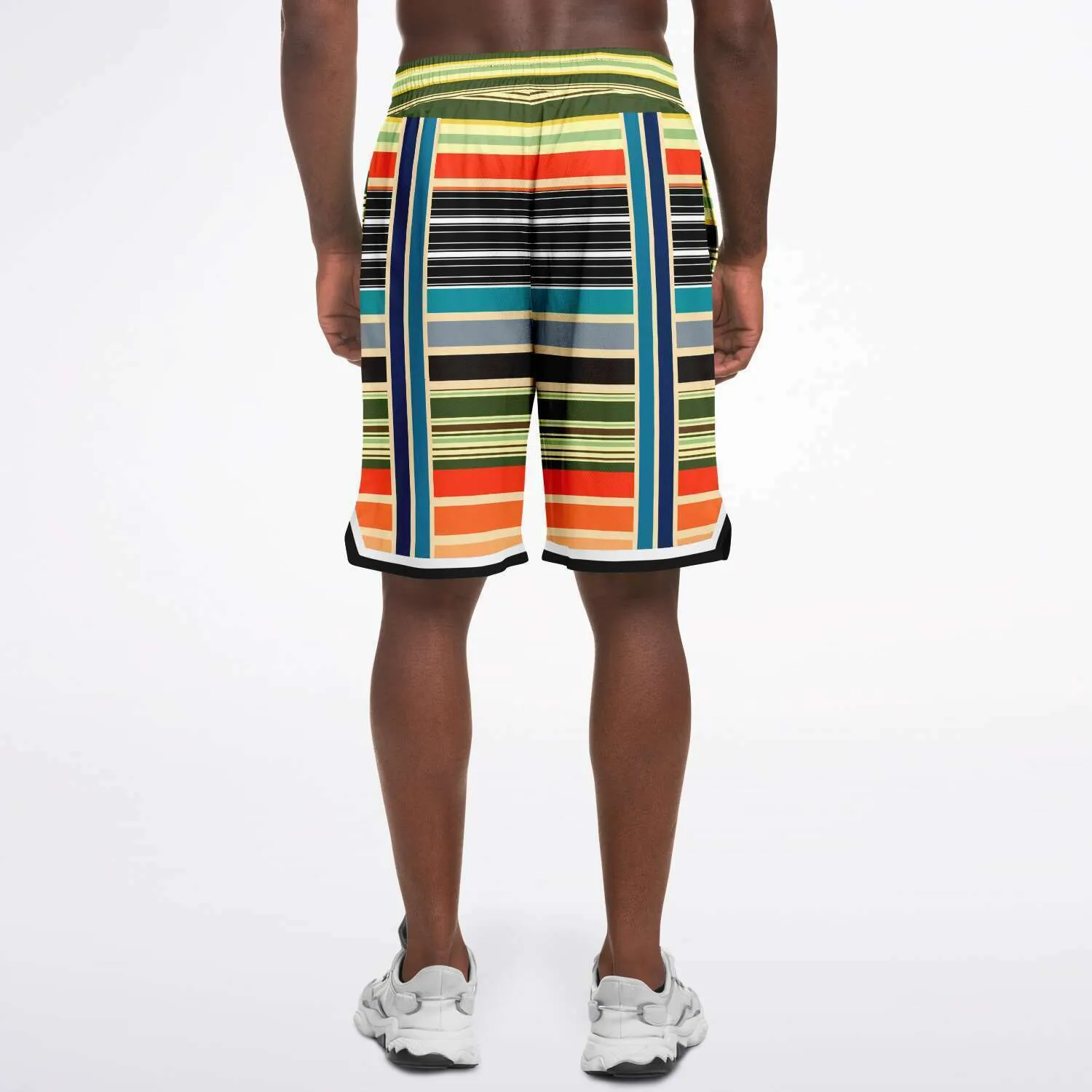 Tequila Sunrise Striped Basketball Shorts