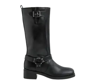 Urban Outfitters Black Tall Biker Boots UK 4