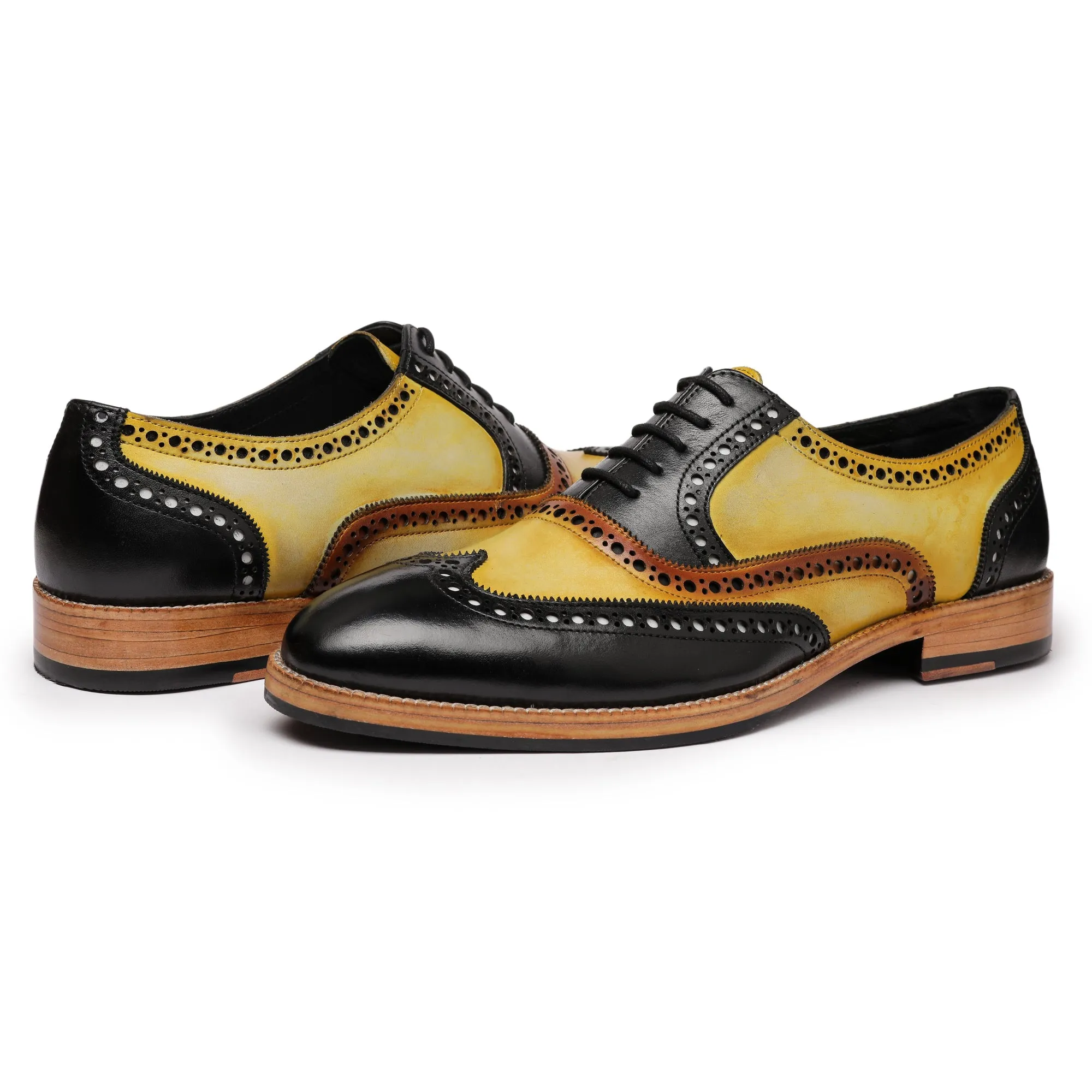 Wingtip Brogue Oxford- Tan & Black