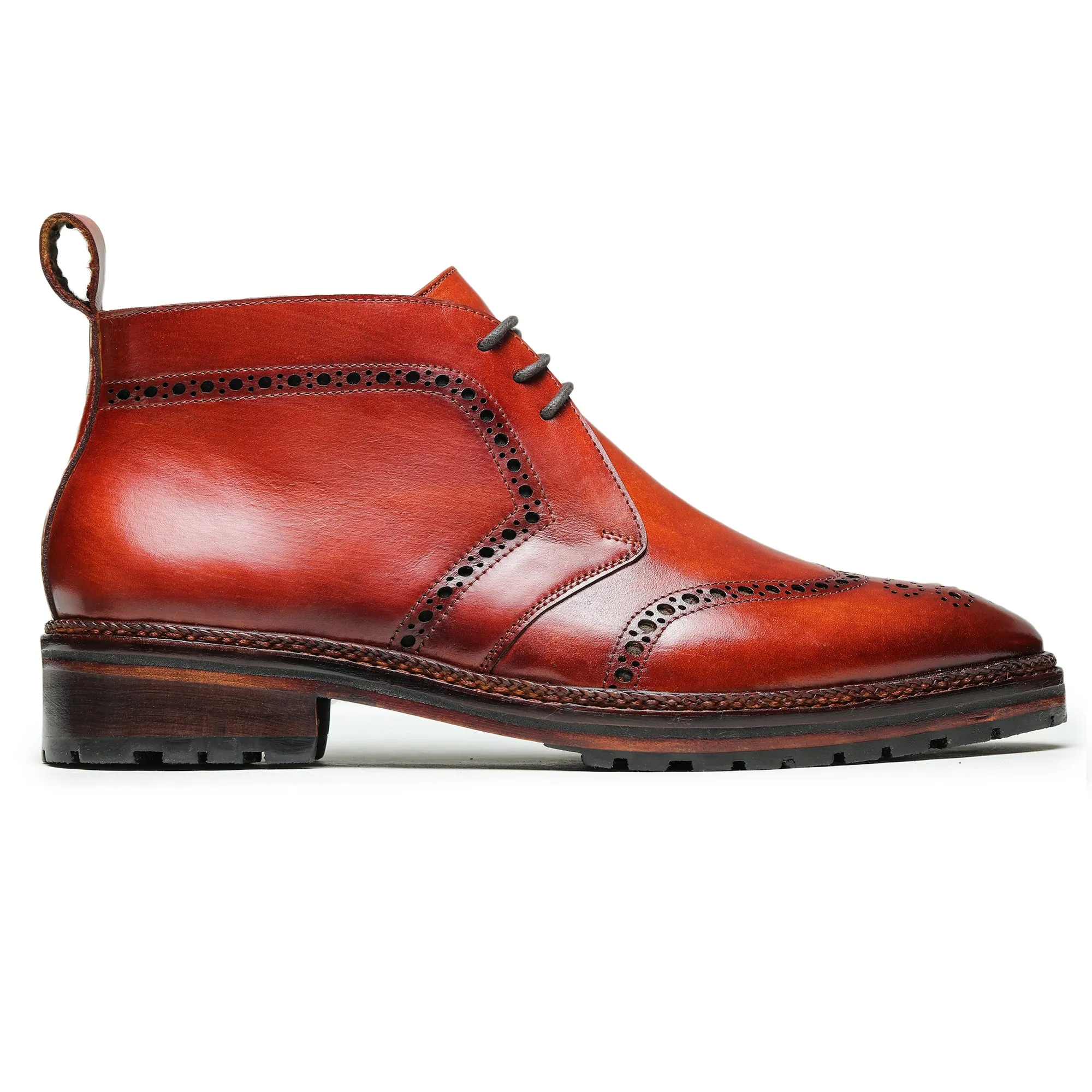 Wingtip Chukka Boots- Cognac