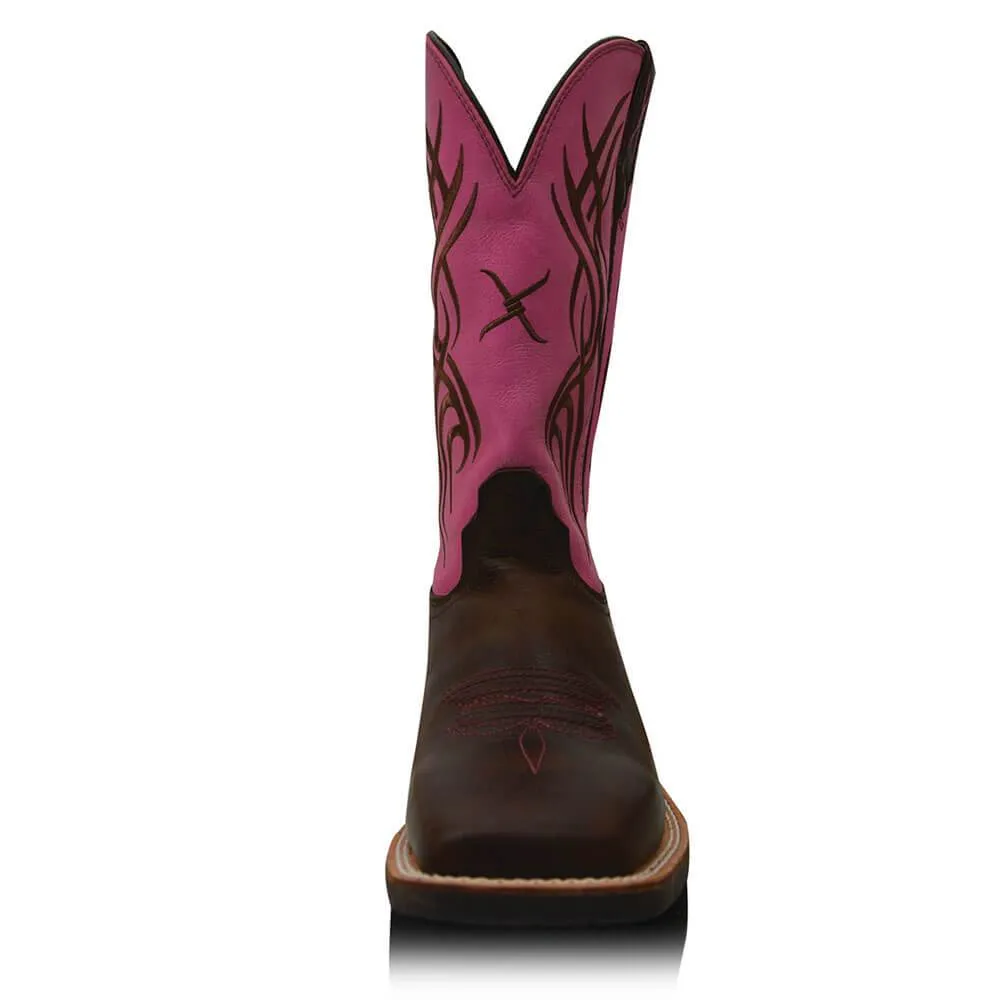 Women's Twisted X Pink Ribbon Ruff Stock Western Boots