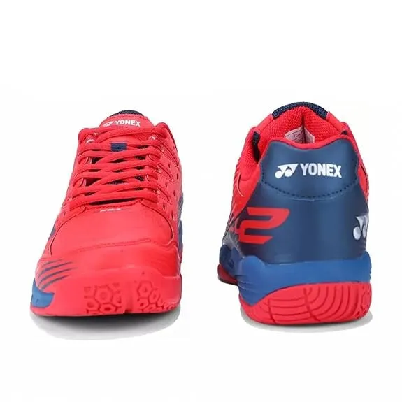 Yonex Tour Skill 2 Badminton Shoes - Stylish Poppy Red and Cobalt Colorway for Enhanced Performance