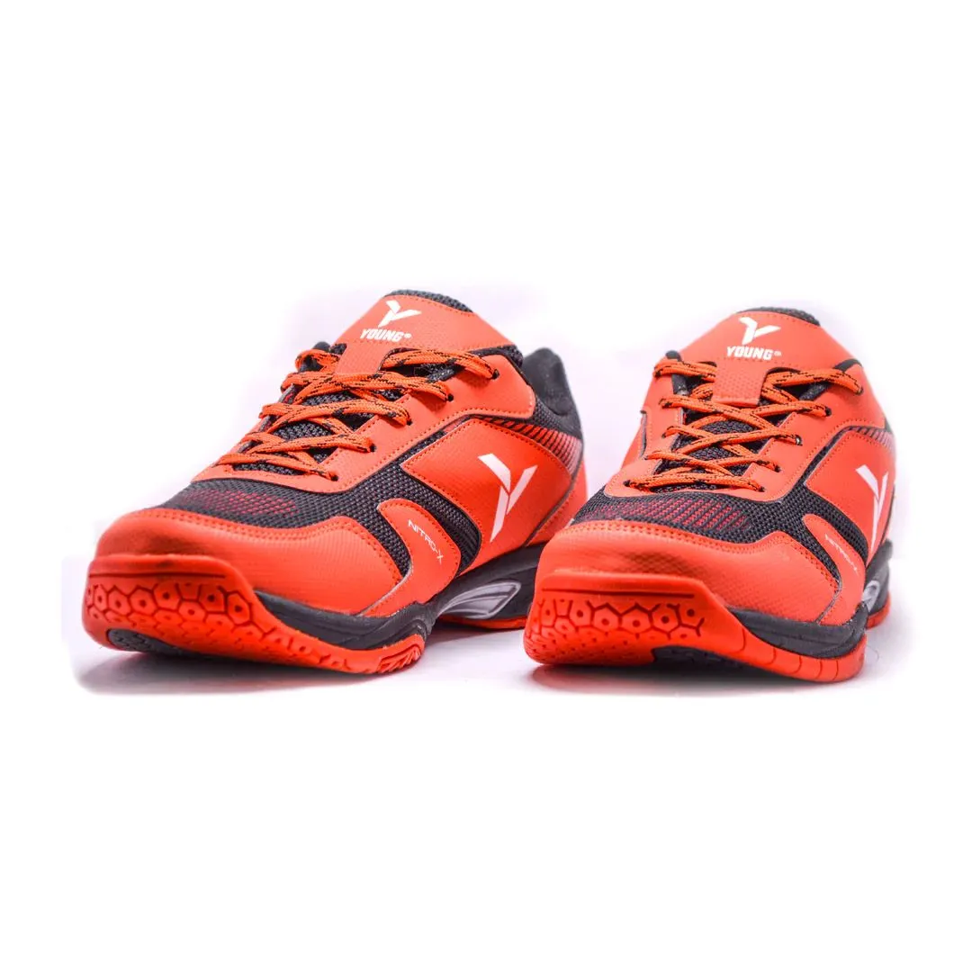 Young Nitro-X Badminton Shoe - Black/Red